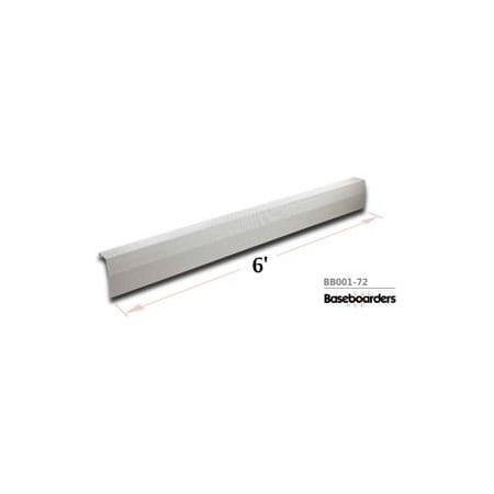 Buss General Partner Co Ltd Baseboarders Premium Series 6 ft Steel Easy Slip-on Baseboard Heater Cover, White BB001-72-WHT